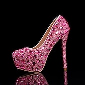 halpa Puolimuodollinen-naisten hopeakivikoristeiset korkokengät – lumoavat morsius- tai iltakengät häihin ja erikoistilaisuuksiin