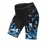 お買い得  ウィメンズパンツ・ショーツ・スカート-女性用 サイクリング ロード ショーツ バイクショーツ パッド入りサイクリングショーツ バイク ショートパンツ パンツ マウンテンサイクリング ロードバイク スポーツ 虹色 バタフライ 3Dパッド 速乾性 高通気性 吸汗性 ブラック イエロー スパンデックス 衣類 サイクルウェア