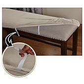 ieftine Cuvertură taburet-acoperire bancă întinsă slipcover elastic scaun canapea catifea alb gri negru mobilier pentru sufragerie bucătărie în aer liber simplu solid moale durabil lavabil