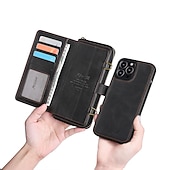 levne Pouzdra pro iPhone-Kryt na telefon pro iPhone 15 Pro Max Plus iPhone 14 13 12 11 Pro Max Mini X XR XS Max 8 7 Plus – Peněženkový kryt magnetický s poutkem šokuvzdorný jednobarevný TPU PC PU kůže