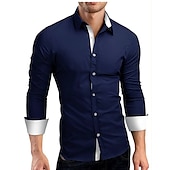 Homens camisa de verão Saia camisa de colarinho camisa de botão Tecido Casamento Trabalho Preto e Branco Safira Azul marinho Preto vermelho Manga Longa Colarinho Roupa baratos camisa de botão masculina-Homens camisa de verão Saia camisa de colarinho camisa de botão Tecido Casamento Trabalho Preto e Branco Safira Azul marinho Preto vermelho Manga Longa Colarinho Roupa