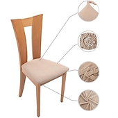 ieftine Husa scaun de sufragerie-2 buc. husă scaun scaun de sufragerie husă scaun elastic alb negru gri moale burgundy roșu culoare solidă protectoare de mobilier durabil lavabil pentru petrecere în sufragerie