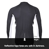preiswerte Radtrikot Herren-Arsuxeo Herren Langarm Fahrradtrikot Winter Polyester Dunkelgrau Weiß Grau Volltonfarbe Fahhrad Trikot / Radtrikot Bergradfahren Straßenradfahren Reflexstreiffen Tasche auf der Rückseite Sport