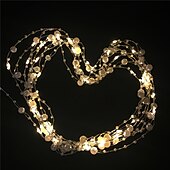 cheap Battery String Lights-5m 50leds Pearl Wire Copper String Lights Battery Powered Fairy Lamp Christmas Wedding Party Home Garland Holiday Decoration