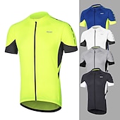 cheap Women's Jerseys-Men's Cycling Jersey Solid Color Short Sleeve Bike Jersey with 3 Rear Pockets Mountain Bike MTB Road Bike Cycling Breathability Reflective Strips Back Pocket Ultra Light Fabric Sports Dark Grey White