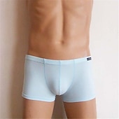 economico Boxer da uomo-Per uomo Tinta unita Classico Tinta unita Boxer A vita medio-alta Seta sintetica Rosa M