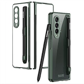 Χαμηλού Κόστους Samsung Θήκη-τηλέφωνο tok Για Samsung Galaxy Z Fold 3 Πίσω Κάλυμμα Προστατευτικό φακού κάμερας Σταντ ποδηλάτου με υποδοχή για στυλό Μονόχρωμο PC