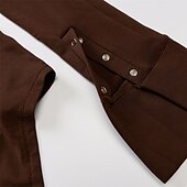 levne Bodyčka-Dámské Běžný Kombinézu Šik ven Pevná barva Dlouhý rukáv Košilový límec Knoflíky Dovolená Domů Běžný Černá Bílá Hnědá Léto