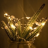 cheap Battery String Lights-5m 50leds Pearl Wire Copper String Lights Battery Powered Fairy Lamp Christmas Wedding Party Home Garland Holiday Decoration