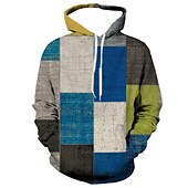 economico Felpe con cappuccio da uomo-Per uomo Pop art A quadri Felpa con cappuccio Felpe Felpa Felpa con cappuccio Manica lunga Felpa con cappuccio Con cappuccio Abbigliamento sportivo Stampa 3D Informale Giornaliero Per eventi Rosso Blu