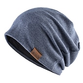 cheap Beanie Hat-Men&#039;s Beanie Hat Black Red Cotton Mesh Knitted Modern Contemporary Daily Wear Vacation Solid / Plain Color Lightweight Materials Convenient