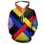 abordables Patrón Geométrico-Hombre Bloque de color Estampados Sudadera Sudaderas Sudadera Manga Larga Sudadera con capucha Con Capucha Design Impresión 3D Diario Deportes Amarillo Rojo Estampado Primavera &amp; Otoño Diseñador