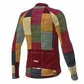 voordelige Heren shirts-Voor heren Wielrenshirt Grafisch Kleurenblok Geruit geruit Lange mouw Fietsen Shirt Kleding Bovenlichaam met 3 achterzakken Bergracen Wegwielrennen Sneldrogend Reflecterende strips Achterzak