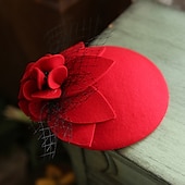 olcso Kalapok és fejdíszek-fascinators kentucky derby sapka gyapjú vödör sapka lóverseny női nap melbourne csésze virág elegáns virágos tüll fejdísz fejfedő