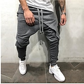 preiswerte Freizeithosen-Herren Jogginghose Hose Baggy-Hosen Freizeithose Kordelzug Elastischer Bund Einfarbig Komfort Atmungsaktiv Volle Länge Täglich Streetwear Mode Klassisch Lässiger Schnitt Schwarz Grau