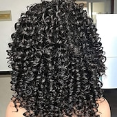 economico Parrucche di altissima qualità-parrucche nere per le donne più belle parrucche afro ricci con frangetta per le donne parrucca riccia crespa nera dall&#039;aspetto naturale per l&#039;uso quotidiano (1b nero naturale))