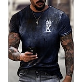 abordables T-shirts 3D-Homme 3D Poker T shirt Manche Courte T-shirt 3D effet Col Rond Chemise Rétro Vintage Design Décontractées Soirée du quotidien A B C Vêtement Tenue Grande Taille S M L XL XXL 3XL 4XL