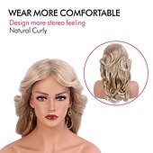 billige Historiske parykker-Blonde parykker kvinner Reewes blond 70-talls parykk Farrah Fawcett parykk vintage parykker blond parykk kvinner dame naturlig syntetisk full parykker vintage cosplay disco hår parykk fjærde parykk