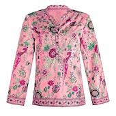 preiswerte Boho Tops-Damen Hemd Bluse Gelb Rosa Pudriges Rosa Graphic Blumen Taste Bedruckt Langarm Täglich Festtage Vintage Boho Strassenmode Rundhalsausschnitt Standard Boho S