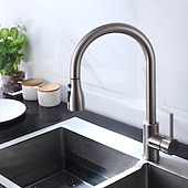 billige Kjøkkenkraner-kjøkkenkran - enkelthåndtak ett hull krom / nikkelbørstet / galvanisert uttrekkbar / nedtrekkbar / standard tutsentersett moderne moderne kjøkkenkraner