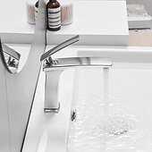 economico Classici-rubinetto lavabo bagno - classico / cascata nichel spazzolato / galvanizzato / finiture verniciate monocomando rubinetti vasca monoforo