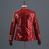preiswerte Oberteile-Retro Vintage Rokoko Mittelalterlich Maskerade Anzüge &amp; Blazer Blazer mit Reverskragen Prinz Aristokrat Pailletten Pailletten Kostüm Herren Halloween Karneval Maskerade Party-Abendmode Abschlussball