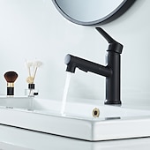 economico Classici-Rubinetto Lavabo Bagno Estraibile / Doccetta Estraibile Finiture Elettrodeposte / Verniciate Rubinetteria Monocomando Monoforo Lavabo Bagno