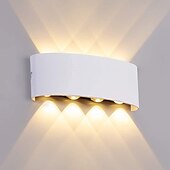 economico applique da esterno-applique da parete a led per esterni impermeabile ip65 8w illuminazione su e giù per interni lampada da parete curva a doppia testa lampada moderna camera da letto ac85-265v