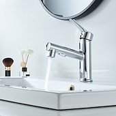 economico Classici-Rubinetto Lavabo Bagno Estraibile / Doccetta Estraibile Finiture Elettrodeposte / Verniciate Rubinetteria Monocomando Monoforo Lavabo Bagno