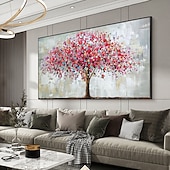 abordables Peintures fleurs/botaniques-Mintura main peinture à l&#039;huile sur toile mur art décoration moderne abstrait arbre rouge image pour la décoration intérieure roulé sans cadre non étiré peinture