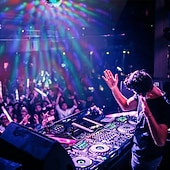 olcso Színpadi fények-party disco labda lámpák, hangaktivált villogó party lámpák távirányítóval, 7 rgb szín váltakozó dj színpad villogó lámpák beltéri otthoni táncklub partik karácsonyi születésnapi esküvői show