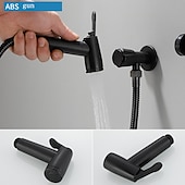 economico Rubinetti per lavello-Bidet manuale in abs in acciaio inox 304 semplice spruzzatore per doccia nero testa di lavaggio lavaggio a mano pistola a spruzzo per toilette nera