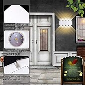 economico applique da esterno-applique da parete a led per esterni impermeabile ip65 8w illuminazione su e giù per interni lampada da parete curva a doppia testa lampada moderna camera da letto ac85-265v