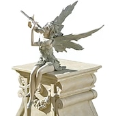 preiswerte Gartenskulpturen &amp; Statuen-Garten Flöte Blume Fee Statue Harz Handwerk Landschaftsbau Skulptur Kunst Hof Figur sitzend Garten Haus Ornament Dekoration