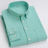 voordelige oxford-overhemden voor heren-Voor heren Overhemd Button-down overhemd Shirt met kraag Oxford overhemd Schotse ruit Bruiloft Casual A B F G Lange mouw Alle seizoenen Kleding
