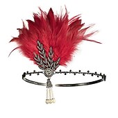 abordables Accessoires et plus-ancien Années 1920 Gatsby le Magnifique Serre Tête Flapper Ensemble d'accessoires Charleston Invité au mariage Plume Déguisement Femmes Réception de mariage Enterrement de Vie de Jeune Fille Festival