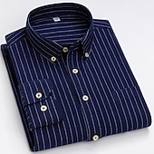 voordelige oxford-overhemden voor heren-Voor heren Overhemd Button-down overhemd Shirt met kraag Oxford overhemd Schotse ruit Bruiloft Casual A B F G Lange mouw Alle seizoenen Kleding