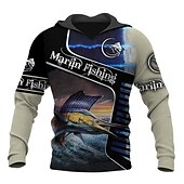 abordables Sudaderas con capucha para hombre-Hombre Graphic Animal Sudadera Sudaderas Sudadera Manga Larga Sudadera con capucha Con Capucha Ropa de calle Impresión 3D Deporte Diario Caqui claro. Negro Estampado Primavera &amp; Otoño Diseñador