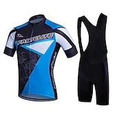 preiswerte Herrenbekleidungs-Sets-21Grams Herren Radtrikot mit Radhose kurz Trägern fahrradbekleidung set Kurzarm MTB Mountain Rennrad Weiß Grün Gelb Modisch Übergröße Fahhrad Sportkleidung 3D-Pad Atmungsaktiv Rasche Trocknung Tasche