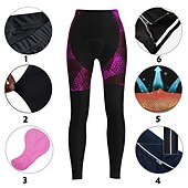 tanie Damskie spodnie, szorty i spódnice-Damskie Spodnie rowerowe Rower Majtki Rajstopy Kolarstwo górskie Kolarstwie szosowym Sport Graficzny Keep Warm Wkładka 3D Zatrzymujący ciepło Oddychający Żółty Czerwony Odzież Odzież rowerowa