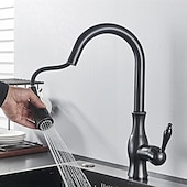 economico Rubinetti per lavello-rubinetto da cucina con doccetta estraibile, ottone 2 modalità monocomando monoforo rubinetti da cucina in stile moderno con interruttore caldo e freddo