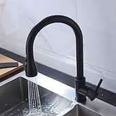 billige Kjøkkenkraner-kjøkkenkran - enkelthåndtak ett hull krom / nikkelbørstet / galvanisert uttrekkbar / nedtrekkbar / standard tutsentersett moderne moderne kjøkkenkraner