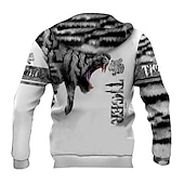 economico Pattern 3D-Per uomo Grafico Animale Blocco di colori Felpa con Cappuccio Felpe con cappuccio Felpa Streetwear Designer Casual Grande e Alto Manica Lunga Con Cappuccio Sport &amp; Outdoor Quotidiano Rosa Rosso Verde