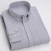 voordelige oxford-overhemden voor heren-Voor heren Overhemd Button-down overhemd Shirt met kraag Oxford overhemd Schotse ruit Bruiloft Casual A B F G Lange mouw Alle seizoenen Kleding