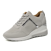economico Sneakers da donna-scarpe da ginnastica da donna con zeppa taglie forti scarpe con aumento di altezza outdoor giornaliere color block estate punta tonda sportiva classica scarpe da tennis casual da passeggio stringate grigio rosa scarpe da ginnastica bianche