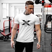 abordables Camiseta gráfica para hombres-Hombre Graphic Letra Arañazos Camiseta Tee Algodón Manga Corta Gráfico Camisa Negro Blanco Verde Ejército Camiseta cómoda Aptitud física Gimnasia Ropa de diseñador de moda