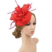 levne Fascinátory-fascinators kentucky derby klobouk pokrývka hlavy polyester / polyamid kbelík klobouk krabička na tablety klobouk dovolená melbourne cup koktejl královský astcot s aplikacemi z peří pokrývka hlavy