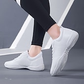 preiswerte Tanz-Sneaker-Tanz-Sneakers aus weißem Kunstleder für Damen, Herren und Kinder, leichte Schnürschuhe mit rutschfester Sohle, perfekt für Jazz, Hip-Hop und Gesellschaftstanz