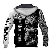 abordables Sweats à capuche pour hommes-Homme Graphic Crânes Sweat à capuche Sweats à Capuche Sweat-shirt Sweat à capuche manche longue Sweat à capuche Capuche Vêtement de rue 3D effet Sport &amp; Loisir du quotidien Noir Vert Imprimer