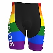 cheap Men's Shorts, Tights &amp; Pants-Men's Rainbow Cycling Road Shorts Bike Shorts Cycling Padded Shorts Bike Padded Shorts / Chamois Mountain Bike MTB Road Bike Cycling Sports 3D Pad Cycling Quick Dry Moisture Wicking Yellow Red Spandex